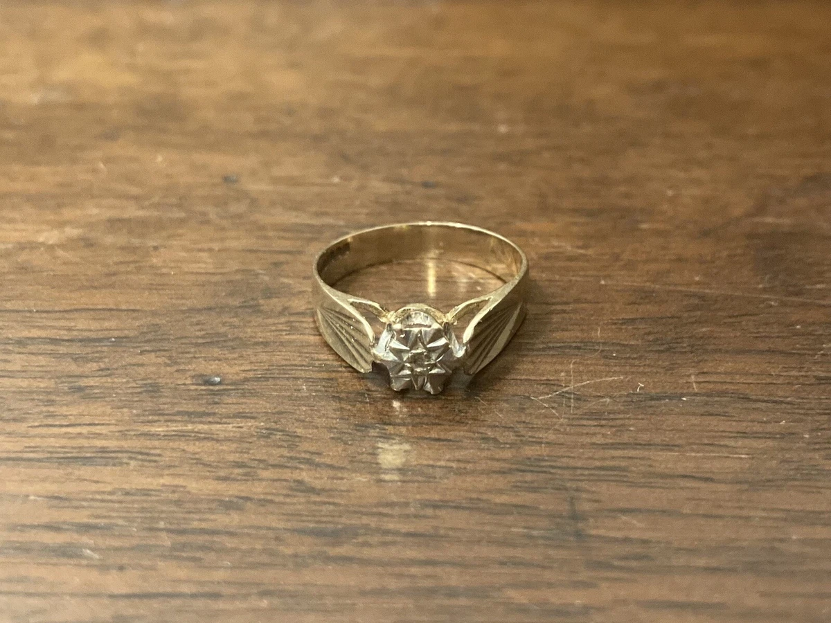 Vintage diamond chip best sale ring