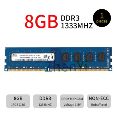 Für SKHynix 8GB 4GB 2GB DDR3 1333MHz PC3-10600U 2Rx8 1.5V 240Pin Desktop RAM DE