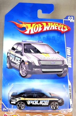 2009 Hot Wheels #109 HW City Works-Police 3/10 FORD FUSION Black Variant w/PR5Sp - Image 1 of 4
