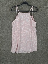 Forever 21 Pink Cream Mini Dress Womens L Sleeveless Strappy Party Flowy NWT