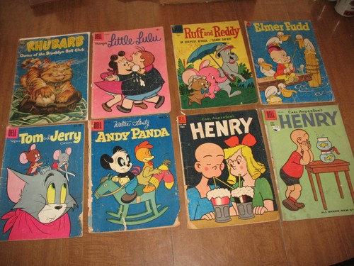 (8) Various 1950s DELL Comics ~Little LuLu, Elmer Fudd, Henry no cgc