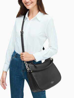 NWB Kate Spade Mulberry Vivian Black Leather Hobo Bag WKRU4138 $379 Gift Bag Y