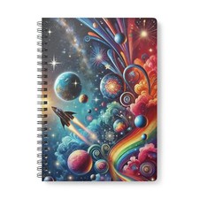 Space Theme Wirobound Softcover Notebook, A5