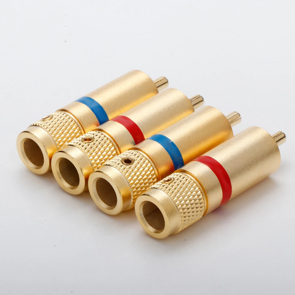 4 un. ​Enchufes RCA Conectores de cable de señal HiFi Adaptadores de cable de audio Terminal NUEVO Foto 4 de 4