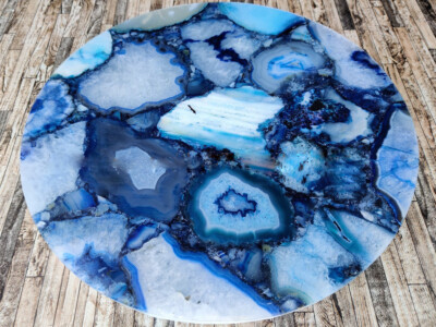 Blue Agate Center Coffee End Table Top 15''x15'' Luxury Home Décor Furniture Gifts