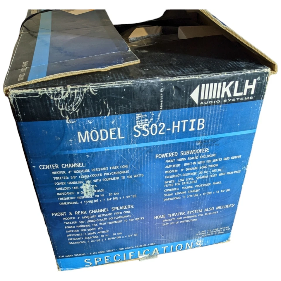 KLH ASW10-120B Subwoofer 10" Bajo Fuerte Sub con Sistema de Cine en Casa SS02-HTIB Foto 4 de 4