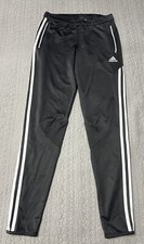 Adidas Women's Black 3 Stripe Climacool Joggers Soccer Pants Zip Legs Size:Small