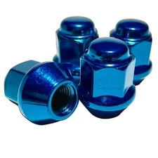 4 Blue Tapered Base 10x1.25 Lug Nut Set 17mm Hex ATV UTV For ITP Wheel Banshee