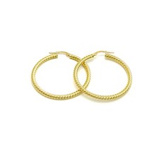 18K Gelbgold Creolen &ndash; Gedrehte Goldcreolen &ndash; Italienisches Gold