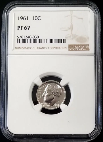 1961 Proof Roosevelt Dime certified PF 67 by NGC! 