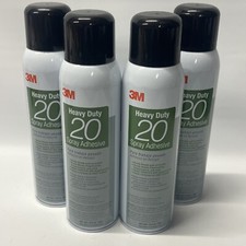 4 Pack 3M Heavy Duty 20 Spray Adhesive Clear LARGE CAN Multipurpose Wood Metal 
