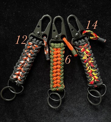 Paracord Schlüsselanhänger, Keyfob, SANCTIFIED, verschiedene helle Farben schwerer Karabiner