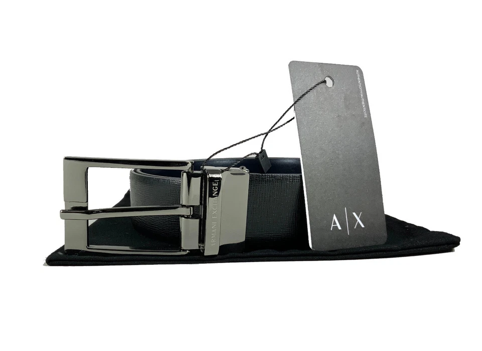 Armani Exchange Cintura Uomo Reversibile 8070 in Vera Pelle Made In Italy