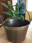 Antique Brass 7” Primitive Bucket Pail Forged Handle Country Farmhouse Decor