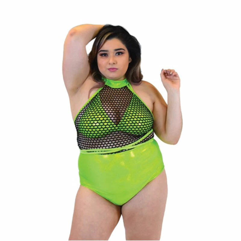 Plus Size Rave Bodysuit Lime Green L XL XXL BRWT