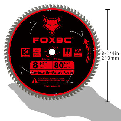 Table Saw Blade 8-1/4 Inch 80-Tooth Metal Cutting for Aluminum, 5