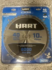 Hart 10" Saw Blade Carbide Teeth 40 Tooth for Wood Cutting HAMSB11 Max RPM 6000
