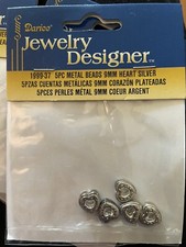 Darice -Jewelry Designer 9mm Metal Alloy - Heart Spacer Beads - Qty 5 X 3 Pack