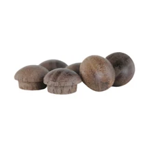 Qty 50 - Walnut 1/2" Wooden Mushroom Plugs or Screw Hole Covers | Dome Shape