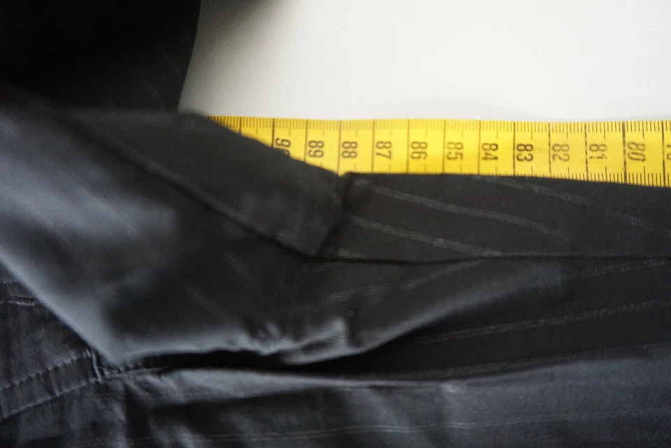 Signum Denver Hombre Confort Fit Pantalón Rayas 33/34 W33 L34 Fino Negro Nuevo - Imagen 4 de 4