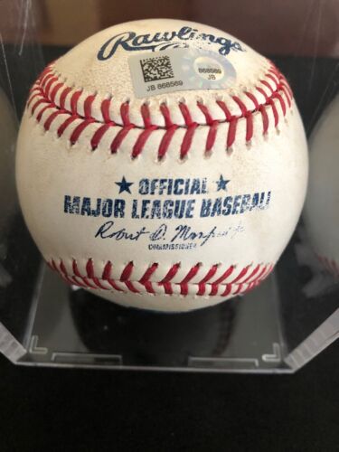 Giancarlo Stanton MLB Game Used Single RBI Baseball 7/26/17 Hit #892  MVP Year! - Afbeelding 1 van 9