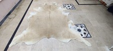 Genuine Natural Cowhide Rug Cream Beige White Hair On Hide Area Rug Western