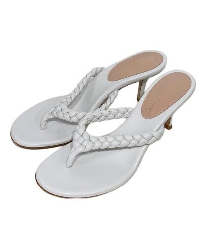Gianvito Rossi TROPEA Woven Leather Sandals white