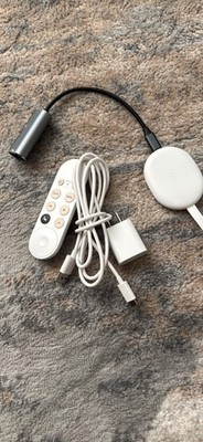 Google Chromecast with Google TV Media Streamer HDMI Wi-Fi Remote White Portable