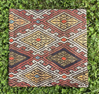 3 Vtg Boho Hippie Tribal TURKISH Colorful Kilm Wool Rug 16” Square Pillow Covers — photo 4