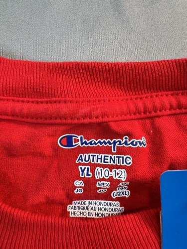 Maglia calcio Champion University of Utah UTES rossa giovanile grande 10-12 nuova con etichette - Foto 7 di 7