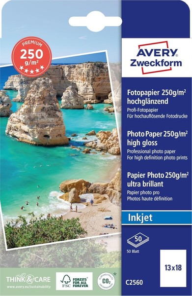 1-20X Avery Zweckform Inkjet Fotopapier Premium, 13 X 18 Cm, Weiß Bis 41% Rabatt-image