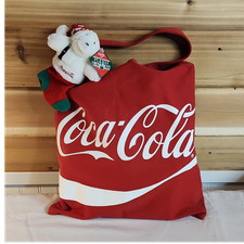 Sac fourre-tout rouge Coca-Cola 2018 neuf avec étiquette et ornement ours polaire en peluche blanc Coca 1998 neuf avec étiquette