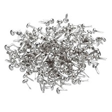 4.5 x 8 mm Mini Brads for Paper Crafts, 200 Pcs Round Paper Fastener, Silver