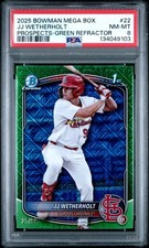 2025 Bowman Mega Box Chrome Prospects - Jj Wetherholt #BCP-22 - Green PSA 8