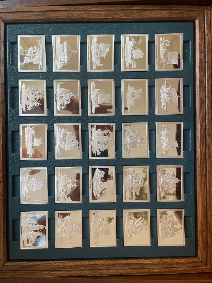 Franklin Mint Sailing Ships of History, 42 Silver .925 ingots (1973) - Immagine 2 di 4