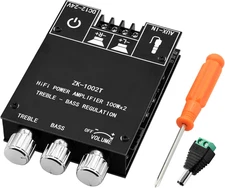 ZK-1002T 100W+100W Bluetooth Amplifier Board with Treble and Bass Control, 2.0 C