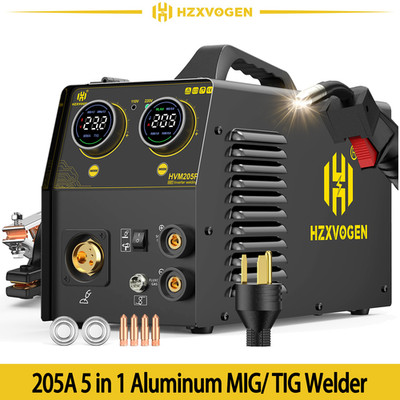 Home 5in1 MIG Welder for Beginner 205A Gas Flux Core Pulse MIG Stick TIG Welder