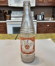 Hires Root Beer Vintage Soda Pop Bottle 12 Oz ACL Clear Glass R J