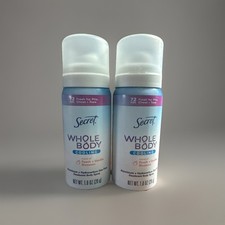 Lot Of 2 Secret Whole Body Deodorant Spray Peach  Vanilla Travel Size 1 oz Each