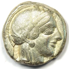 Attica Athens Greece Athena Owl AR Tetradrachm Silver Coin 440 BC - Fine / VF