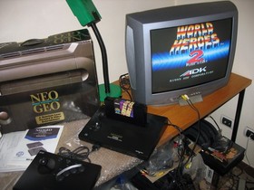BOXED NEO GEO AES CONSOLE JAP+ART OF FIGHTING 2, WORLD HEROES 2, FF SPECIAL