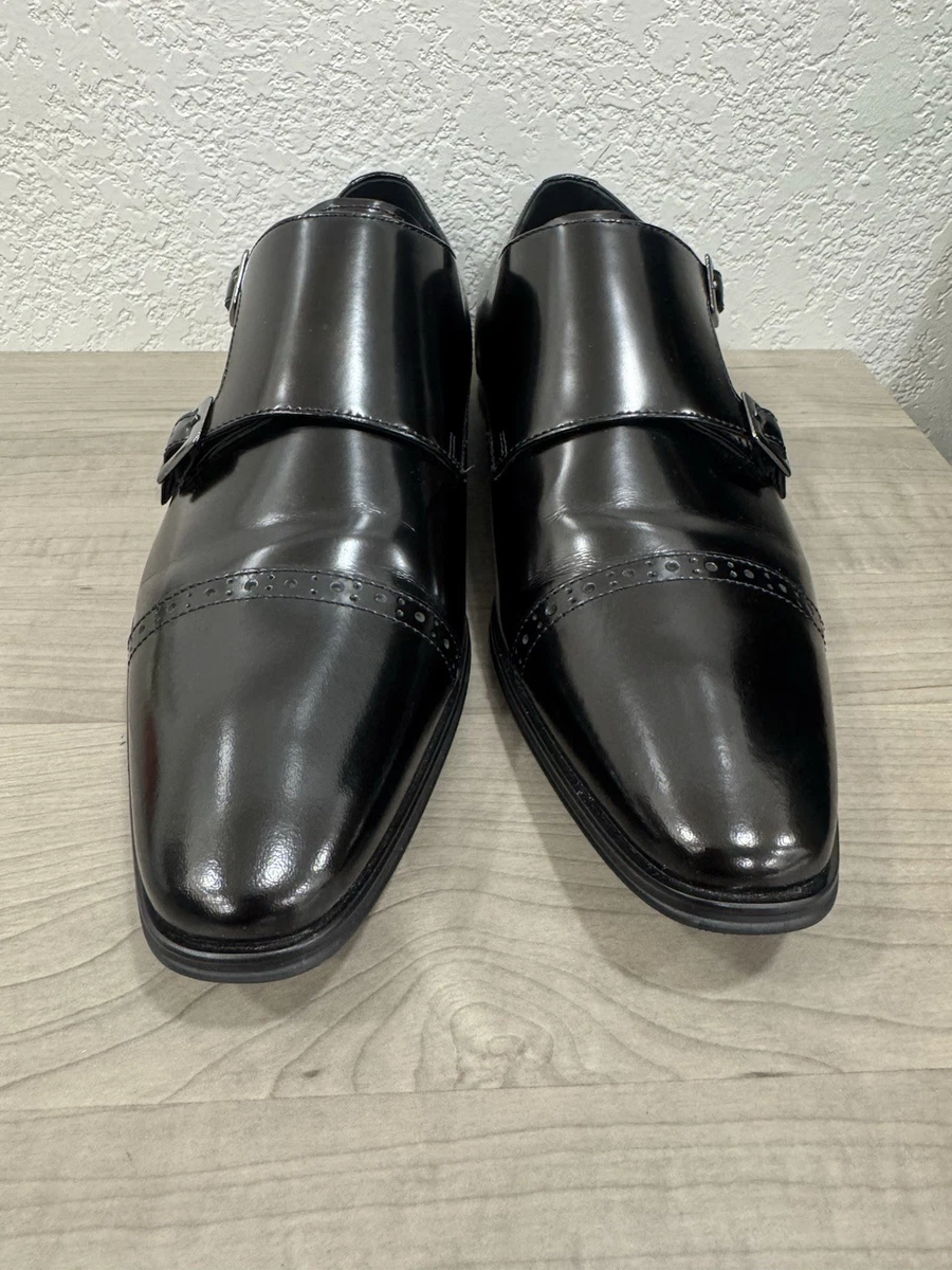Versace Collection Mens Black Monk Strap Dress Shoes Size 42 Buckle Formal Versace // Single Monk Strap // Shiny Black (Euro: 43  main image 4