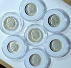 1964 P ROOSEVELT 7ct SET DIMES - 90% SILVER - MELT VALUE $ 5.70 each - BCDR 21