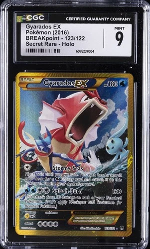 2016 POKEMON BREAKPOINT SECRET RARE HOLO #123/122 GYARADOS EX CGC 9
