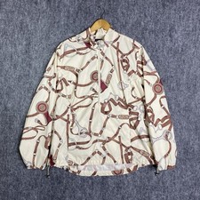 Ariat Womens Windbreaker Jacket XL Beige 1/2 Zip Western Print Light Pullover