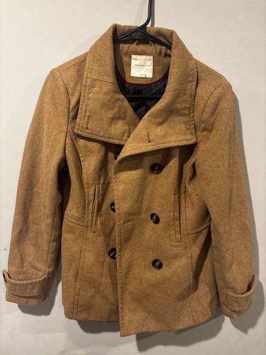 Thread & Supply Camel Double Breasted Wool Peacoat Women's Classic Outerwear