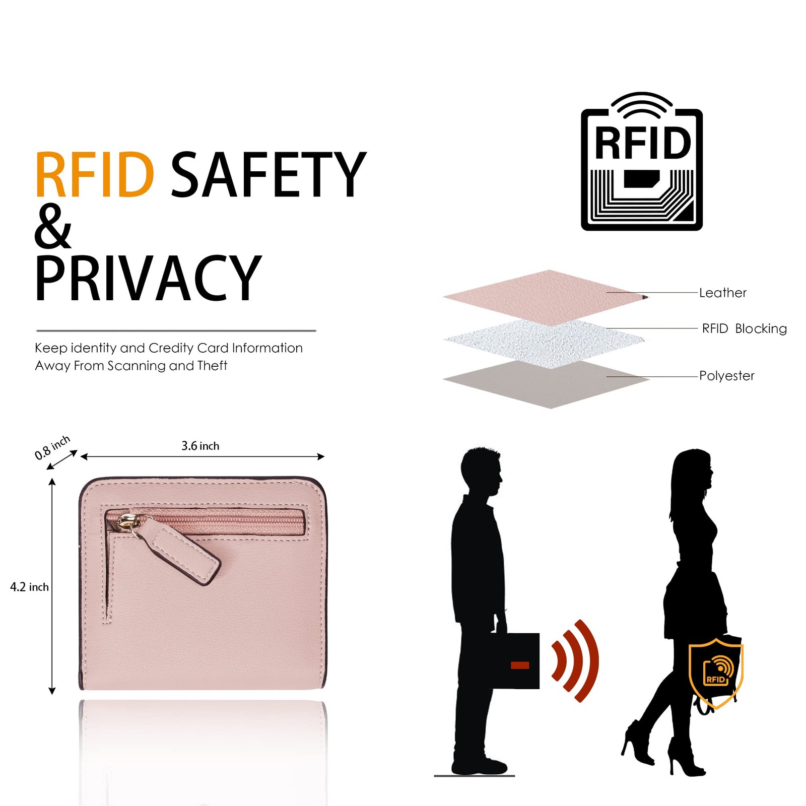 Toughergun Wallet Women Rfid Blocking Small Compact Bifold Luxury Leather Poc...