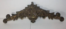 Antique Embossed French Bronze Pediment Floral 16.25X6"