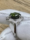 Gotham Gala 5.06ct Green Kite Step Tourmaline Ring 14k Gold Earth Mined Diamonds — photo 3