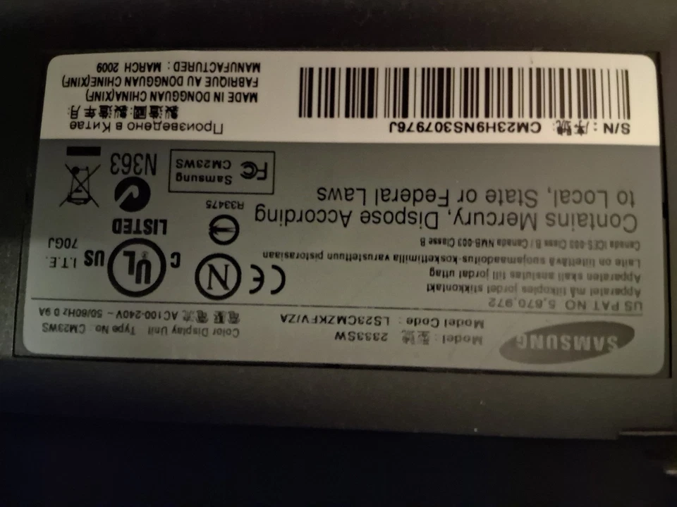 Samsung 2333SW LCD Monitor - Image 3 of 4